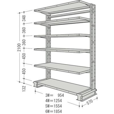 日本ファイリング NF キャンチラック単式1連W954D570H2100F6 CR73S-S6 1台 135-7020（直送品）