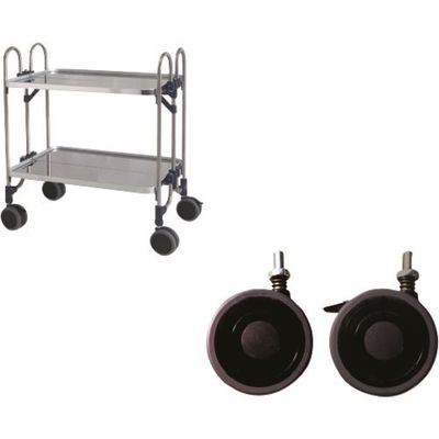 トクヤマ ステンレス 折りたたみ式ワゴン 振動吸収キャスター FEAM-2SP 1台 176-8955（直送品）