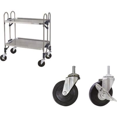 トクヤマ ステンレス 折りたたみ式ワゴン ゴムキャスター仕様 FEAM-2GM 1台 176-8962（直送品）