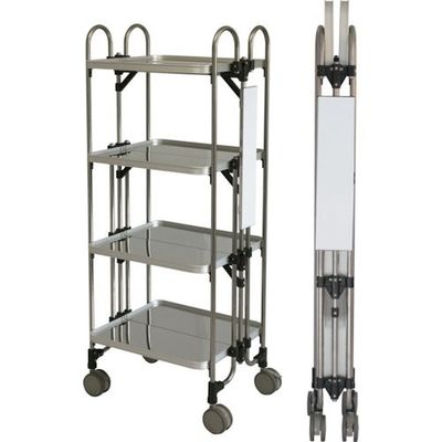 トクヤマ ステンレス 折りたたみ式ワゴン サイド表示仕様 FEA-S-4 1台 176-9496（直送品）