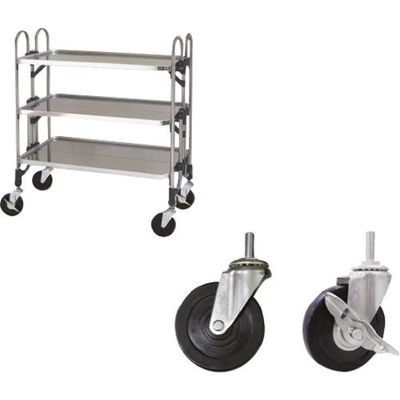 トクヤマ ステンレス 折りたたみ式ワゴン ゴムキャスター仕様 FEAW-3GM 1台 176-8999（直送品）