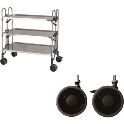 トクヤマ ステンレス パンチング折りたたみ式ワゴン 振動吸収キャスター FEOPW-3SP 1台 176-9005（直送品）