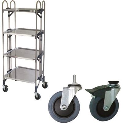 トクヤマ ステンレス パンチング折りたたみ式ワゴン 静かなキャスター仕様 FEOP-4SE 1台 176-9477（直送品）