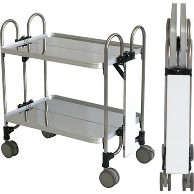 トクヤマ ステンレス 折りたたみ式ワゴン サイド表示仕様 FEAM-S-2 1台 176-8984（直送品）