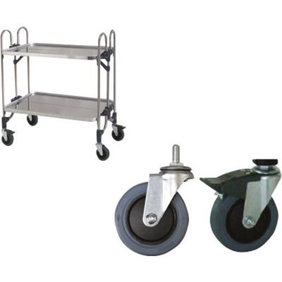 トクヤマ ステンレス パンチング折りたたみ式ワゴン 静かなキャスター仕様 FEOPM-2SE 1台 176-9476（直送品）