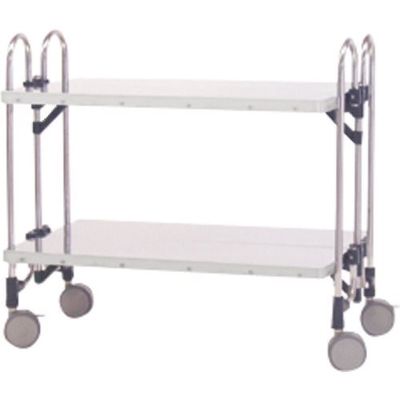 トクヤマ ステンレス 折りたたみ式ワゴン フラット棚 FEAW-2FF 1台(1個) 176-9467（直送品）