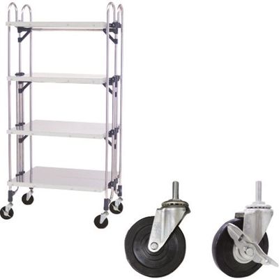 トクヤマ ステンレス 折りたたみ式ワゴン 導電仕様 FEAM-4FFD 1台 176-8966（直送品）