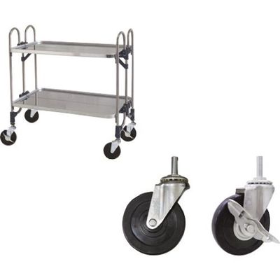 トクヤマ ステンレス 折りたたみ式ワゴン ゴムキャスター仕様 FEAW-2GM 1台 176-8949（直送品）