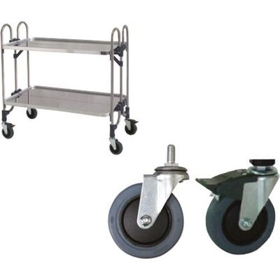 トクヤマ ステンレス パンチング折りたたみ式ワゴン 静かなキャスター仕様 FEOPW-2SE 1台 176-8981（直送品）