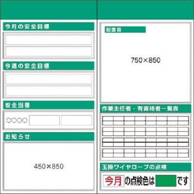 つくし工房 つくし スチール製安全掲示板2点タイプ 目標・玉掛... 箱屋根無 KG-504 1組(1個) 184-0191（直送品）