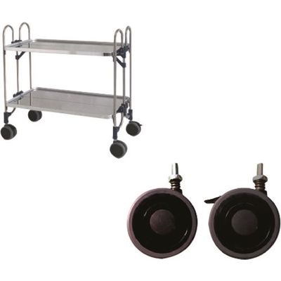 トクヤマ ステンレス 折りたたみ式ワゴン 振動吸収キャスター FEAW-2SP 1台 176-8990（直送品）