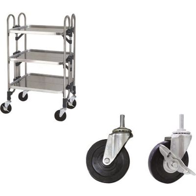 トクヤマ ステンレス 折りたたみ式ワゴン ゴムキャスター仕様 FEA-3GM 1台 176-9006（直送品）