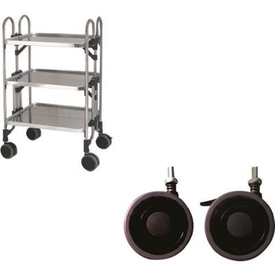 トクヤマ ステンレス パンチング折りたたみ式ワゴン 振動吸収キャスター FEOP-3SP 1台 176-9489（直送品）