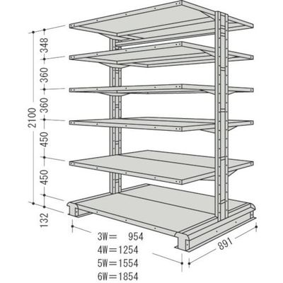 日本ファイリング NF キャンチラック複式1連W1854D891H2100F6 CR76S-W6 1台 135-8667（直送品）
