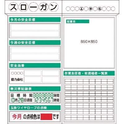 つくし工房 つくし スチール製安全掲示板2点タイプ 配置図... 箱屋根付 KG-301 1組(1枚) 183-8522（直送品）