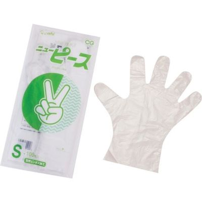 旭創業 Asahi バイオマス ポリエチレン手袋 ニューピース袋入S(100枚入) 11407 1セット(12000枚:100枚×120袋)（直送品）