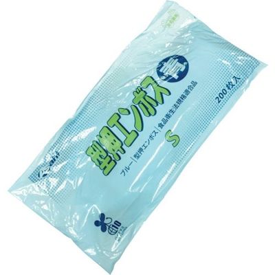 旭創業 Asahi ポリエチレン手袋 型押エンボス袋入ブルーS(200枚入) 11391 1セット(8000枚:200枚×40袋)（直送品）