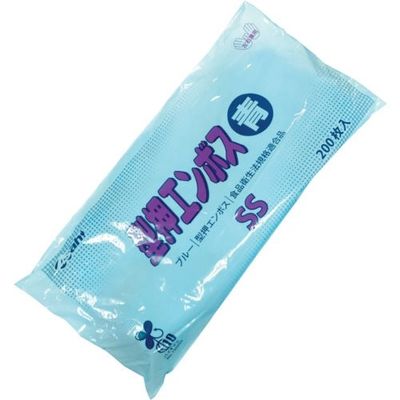 旭創業 Asahi ポリエチレン手袋 型押エンボス袋入ブルーSS(200枚入) 11390 1セット(8000枚:200枚×40袋)（直送品）