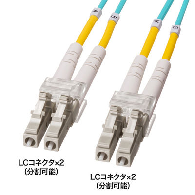 サンワサプライ メガネ型光ファイバケーブル（マルチ50μmOM4、LC×2-LC×2、10m） HKB-OM4LCLC-10 1個（直送品）