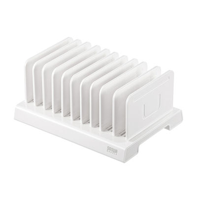 サンワサプライ タブレット・スマートフォン用スタンド(10台収納タイプ) PDA-STN20WN 1台（直送品）