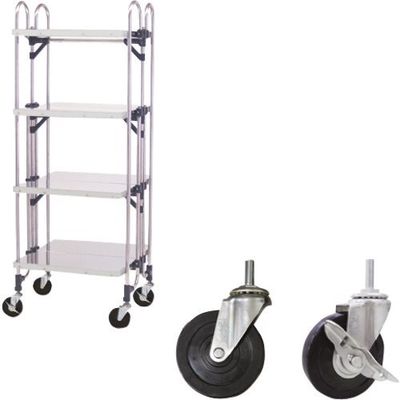 トクヤマ ステンレス 折りたたみ式ワゴン 導電仕様 FEA-4FFD 1台 176-8958（直送品）