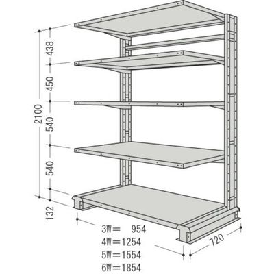 日本ファイリング NF キャンチラック単式1連W954D720H2100F5 CR73L-S5 1台 135-8620（直送品）