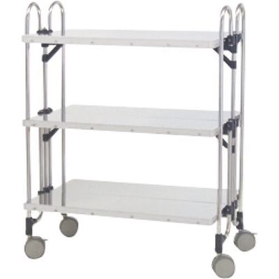 トクヤマ ステンレス 折りたたみ式ワゴン フラット棚 FEAW-3FF 1台(1個) 176-8974（直送品）