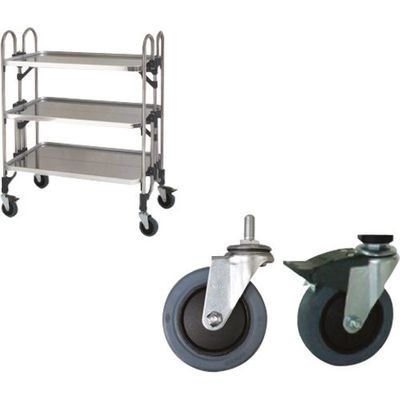 トクヤマ ステンレス パンチング折りたたみ式ワゴン 静かなキャスター仕様 FEOPM-3SE 1台 176-9011（直送品）