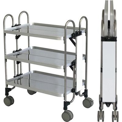 トクヤマ ステンレス 折りたたみ式ワゴン サイド表示仕様 FEAM-S-3 1台 176-9486（直送品）