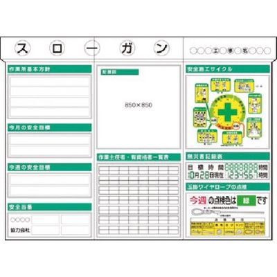 つくし工房 つくし スチール製安全掲示板3点タイプ 施工サイクル(イラスト)箱屋根付 KG-311B 1組(1枚) 183-5406（直送品）