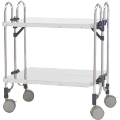 トクヤマ ステンレス 折りたたみ式ワゴン フラット棚 FEAM-2FF 1台(1個) 176-8985（直送品）