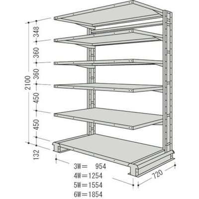 日本ファイリング NF キャンチラック単式1連W954D720H2100F6 CR73L-S6 1台 135-2320（直送品）