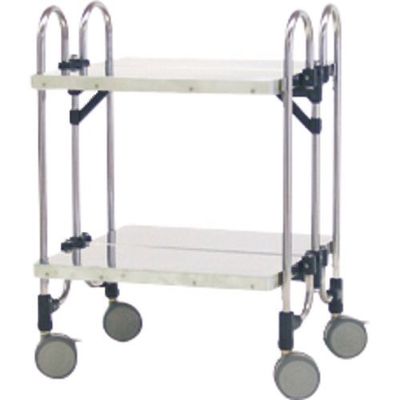 トクヤマ ステンレス 折りたたみ式ワゴン フラット棚 FEA-2FF 1台(1個) 176-9492（直送品）