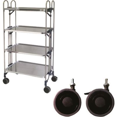 トクヤマ ステンレス パンチング折りたたみ式ワゴン 振動吸収キャスター FEOPW-4SP 1台 176-9001（直送品）