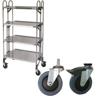 トクヤマ ステンレス 折りたたみ式ワゴン 静かなキャスター仕様 FEAW-4SE 1台 176-9483（直送品）