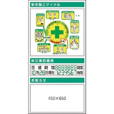 つくし工房 つくし スチール掲示板ユニット 施工サイクル(イラスト)・無災害... KG-376B 1台 183-5371（直送品）