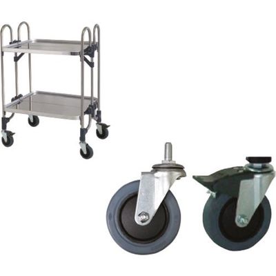 トクヤマ ステンレス 折りたたみ式ワゴン 静かなキャスター仕様 FEA-2SE 1台 176-8971（直送品）