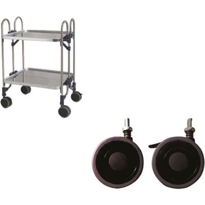 トクヤマ ステンレス 折りたたみ式ワゴン 振動吸収キャスター FEA-2SP 1台 176-8980（直送品）