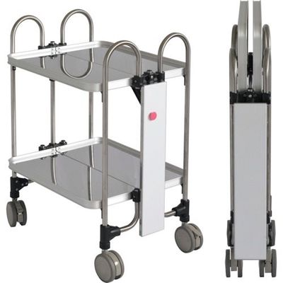 トクヤマ ステンレス 折りたたみ式ワゴン サイド表示仕様 FEA-S-2 1台 176-8995（直送品）