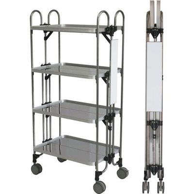 トクヤマ ステンレス 折りたたみ式ワゴン サイド表示仕様 FEAM-S-4 1台 176-9488（直送品）