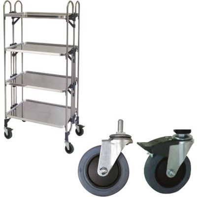 トクヤマ ステンレス 折りたたみ式ワゴン 静かなキャスター仕様 FEAM-4SE 1台 176-9468（直送品）