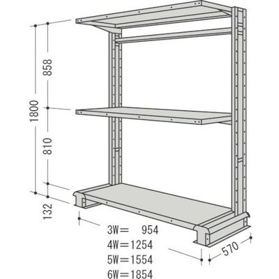 日本ファイリング NF キャンチラック単式1連W954D570H1800F3 CR63S-S3 1台 135-8688（直送品）