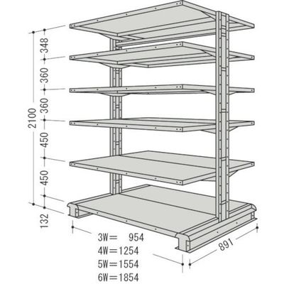 日本ファイリング NF キャンチラック複式1連W1554D891H2100F6 CR75S-W6 1台 135-8670（直送品）