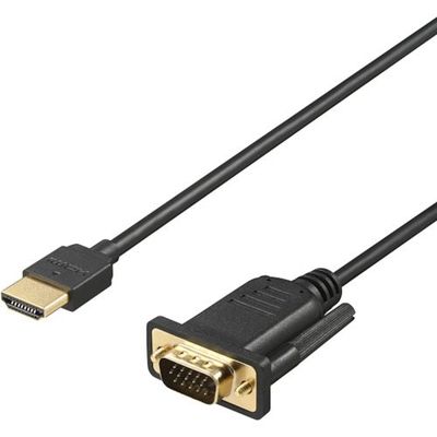 バッファロー BUFFALO HDMI to VGA変換ケーブル 2m ブラック BHDVG20BK 1個 452-9106（直送品）