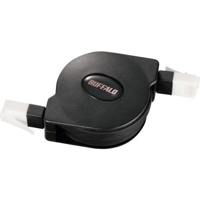 バッファロー BAFFALO ツメの折れないCat6 LANケーブル 巻取式 1.5m ブラック BL6TM15BK 1個 429-8182（直送品）