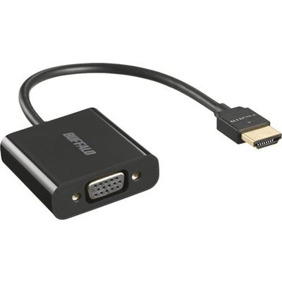 バッファロー BUFFALO HDMI to VGA変換アダプター 0.15m ブラック BHDVGBK 1個 452-9098（直送品）