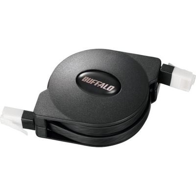 バッファロー BAFFALO ツメの折れないCat6 LANケーブル 巻取式 2.5m ブラック BL6TM25BK 1個 429-3449（直送品）