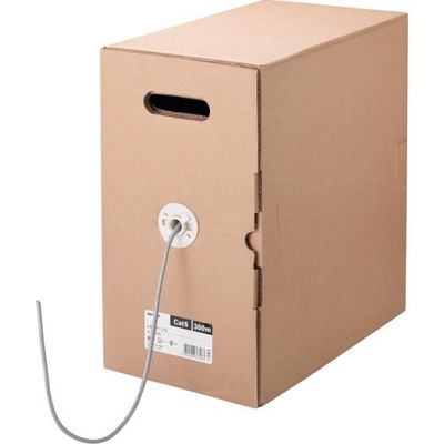 バッファロー Cat6 LANケーブル 300m 単線 ライトグレー BL63000LG 1個 429-6614（直送品）