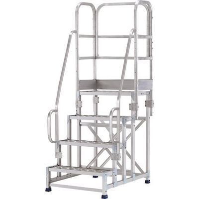 アルインコ 作業台 金具SUS仕様フルセット手すり付き CMT4106AST 1台 144-0443（直送品）