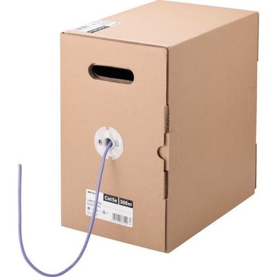 バッファロー Cat5e LANケーブル 300m 単線 パープル BL5E3000PU 1個 429-6677（直送品）